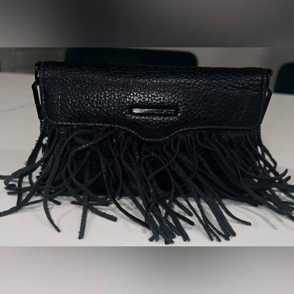 Rebecca Minkoff Black Fringe Leather Crossbody Bag or Clutch - Picture 9 of 9